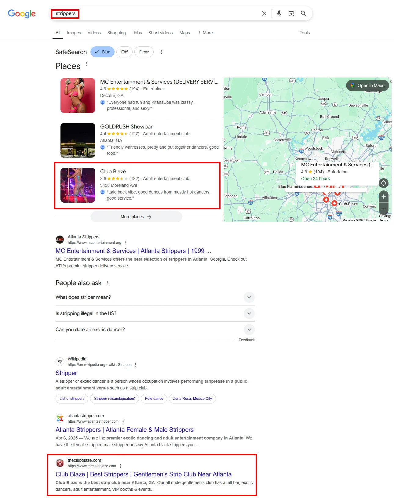strippers ranking